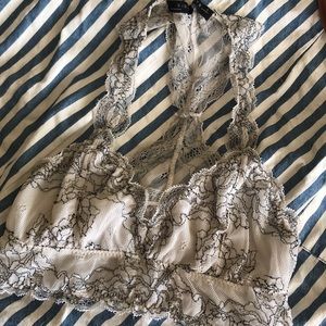 Black and White Lace Bralette Small